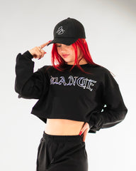 DB Cropped Sweatshirt Rhinestone Black