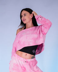 DB Cropped Sweatshirt Tie-Dye Pink