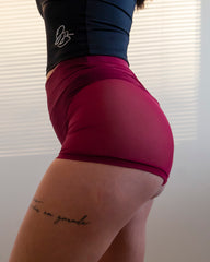 Fierce Micro Shorts Burgundy Mesh