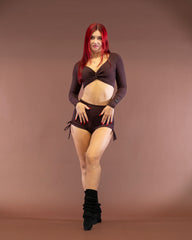 Saga Twist Shirt Espresso Brown Rib