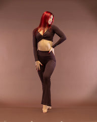 Sirena Flare Leggins Espresso Brown Rib