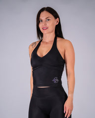 Vela Halterneck Top Rhinestone Black (Recycled)