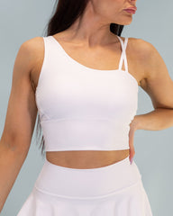 Zebra One Shoulder Top Jasmine White (Recycled)