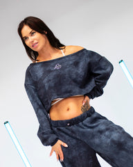 PRE-SALE! DB Cropped Sweatshirt Tie-Dye Blueberry