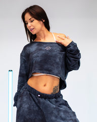 DB Cropped Sweatshirt Tie-Dye Blueberry