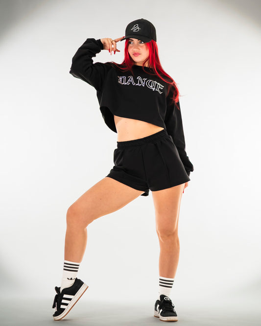 DB Cropped Sweatshirt Rhinestone Black