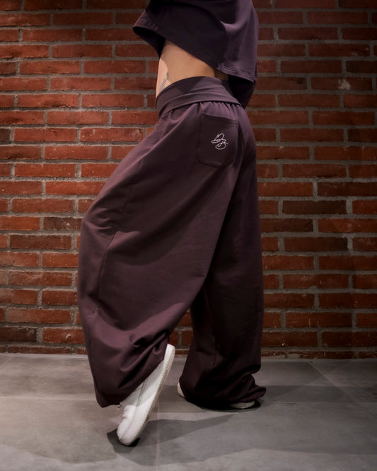 (PRE-SALE) DB Folded Dance Sweats Rhinestone Chocolate Brown