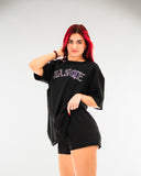 Dance T-Shirt Rhinestone Black (Loose Fit)