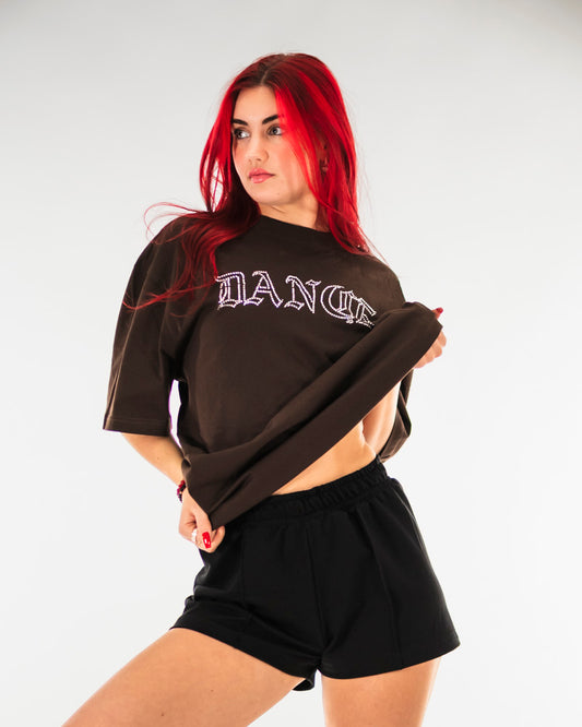 Dance T-Shirt Rhinestone Brown (Tall Fit)