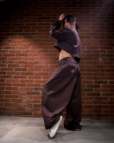 (PRE-SALE) DB Folded Dance Sweats Rhinestone Chocolate Brown