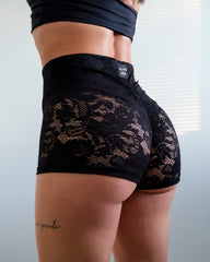 Fierce Micro Shorts Black Lace