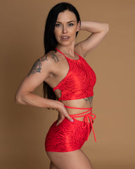 Lea Strap Top Neon Red Lazer L (Last Chance)