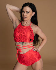 Lea Strap Top Neon Red Lazer L (Last Chance)