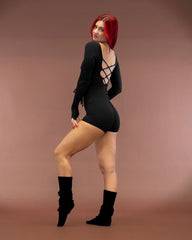 Lua Long Sleeve Bodysuit Black