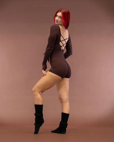 Lua Long Sleeve Bodysuit Espresso Brown