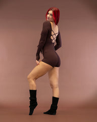 Lua Long Sleeve Bodysuit Espresso Brown