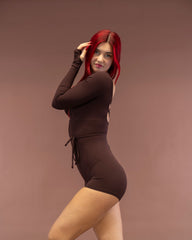 Lua Long Sleeve Bodysuit Espresso Brown