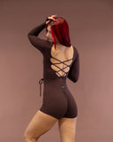 Lua Long Sleeve Bodysuit Espresso Brown