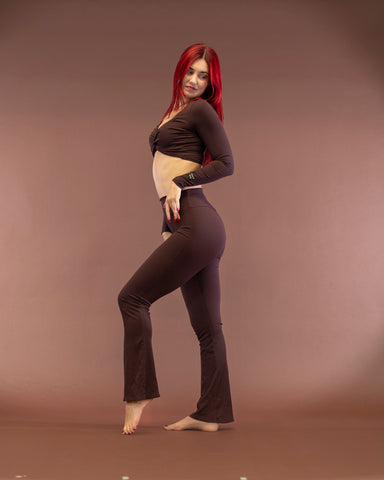 Sirena Flare Leggins Espresso Brown Rib