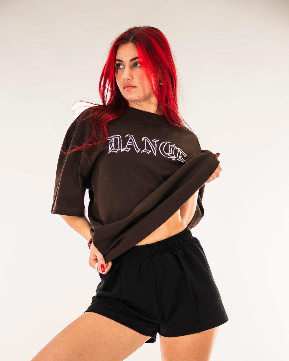 Dance T-Shirt Rhinestone Brown (Tall Fit)