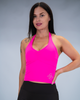 Vela Halterneck Top Rhinestone Neon Pink (Recycled)