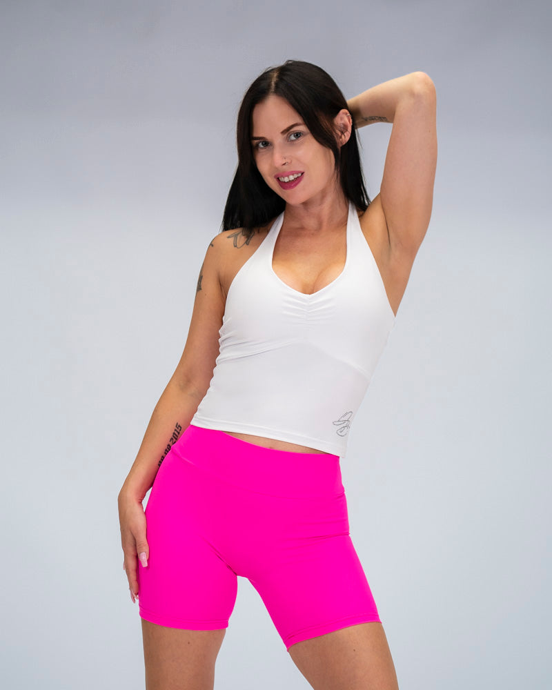 Vela Halterneck Top Rhinestone White (Recycled)