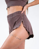 Viola Rib Shorts Mocca