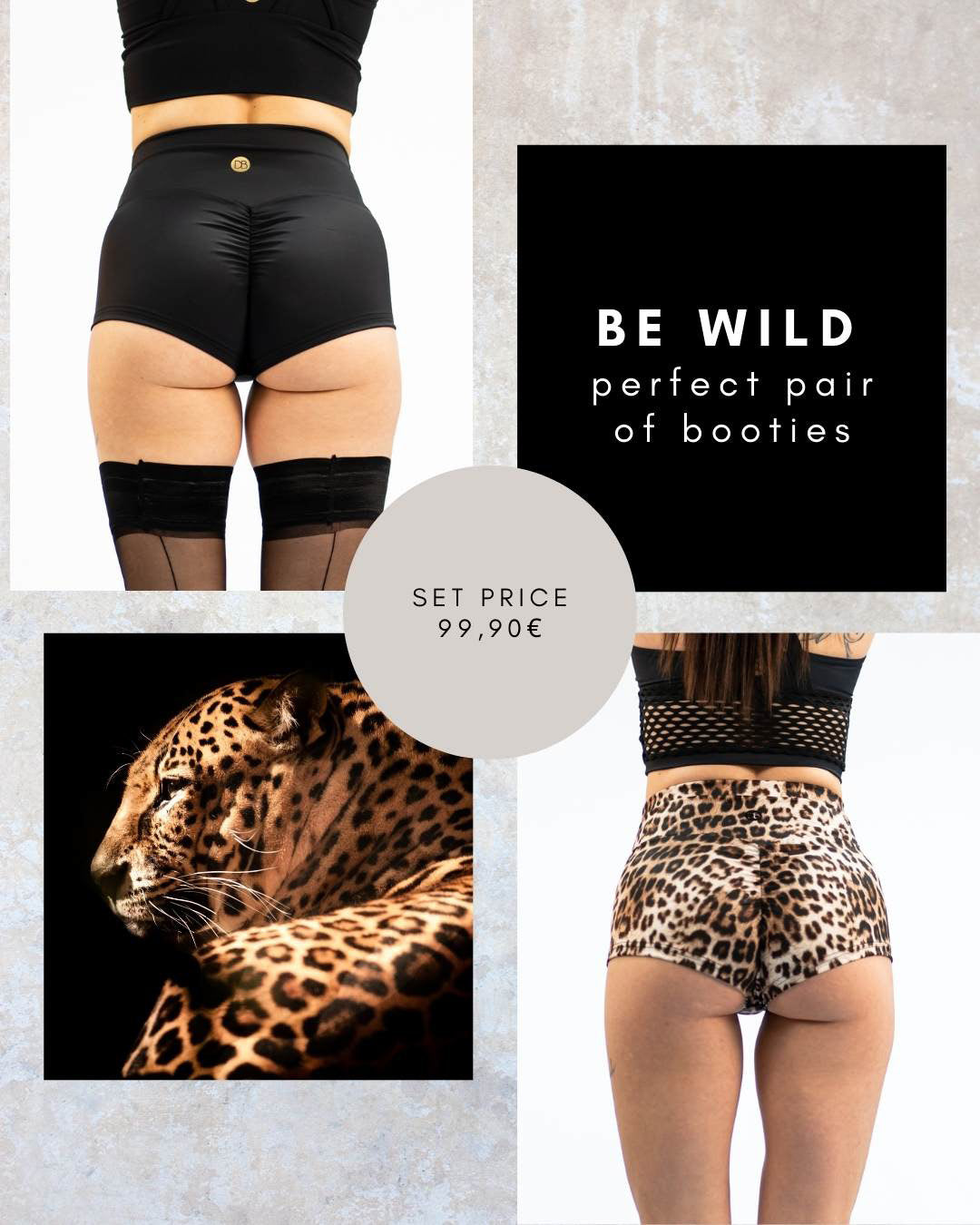 Booty Seamless Leo  ♡  Black (recycled)