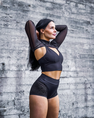Iguana Bralette Black Rib