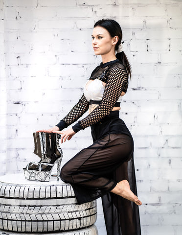 Dreamb Tiger Mesh Pants Black