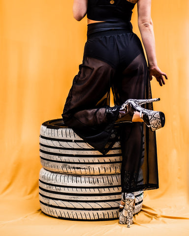 Dreamb Tiger Mesh Pants Black